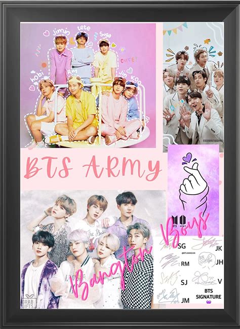 Grab Gifts BTS multicolour posters with frame for girls and boys Sign ...