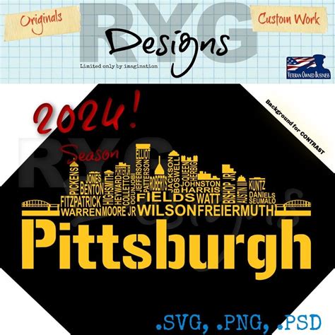 Buy Pittsburgh Skyline Pro Football Names Graphic Online in India - Etsy