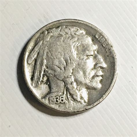 1936 Buffalo Nickel Partial Horn Visible | Property Room