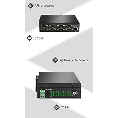 DIEWU 8 Ports RS232 RS485 RS422 to Ethernet TCP/IP India | Ubuy