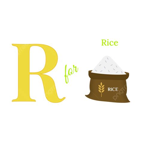 Alfabeto Inglés R Para Ilustración De Vector De Arroz PNG , Alfabeto ...