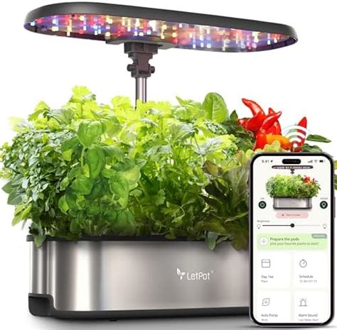 LetPot LPH-SE Hydroponics Growing System, 12 Pods Smart Herb Garden Kit ...