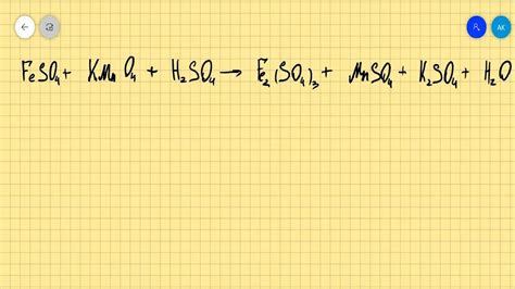 FeSO4+KMnO4+H2SO4=Fe2(SO4)3+MnSO4+K2SO4+H2O расстановка коэффициентов методом электронного ...