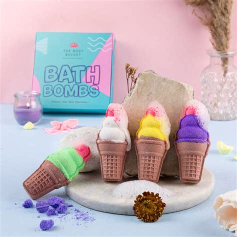 Vanilla Ice Cream Cone Bath Bombs- 80 gm each (Pack of 4) – The Body Bucket