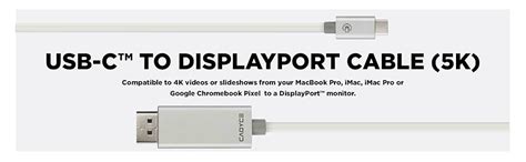 CADYCE USB-C to DisplayPort Cable (5K),White : Amazon.in: Computers ...