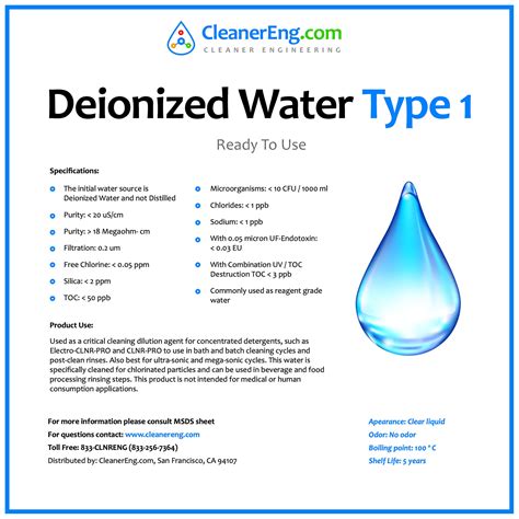 DI Water Type 1 Reagent for Mixing and Rinsing | by CleanerEng.com