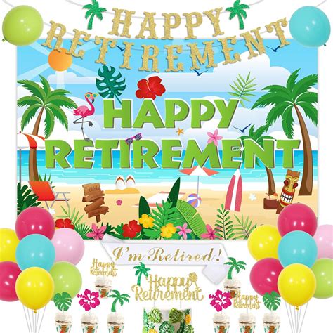 Amazon.com: Beach Retirement Party Decorations, Tropical Retirement ...