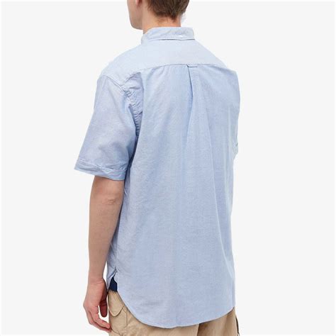 Beams Plus Men's BD Popover Short Sleeve Oxford Shirt in Sax Beams Plus