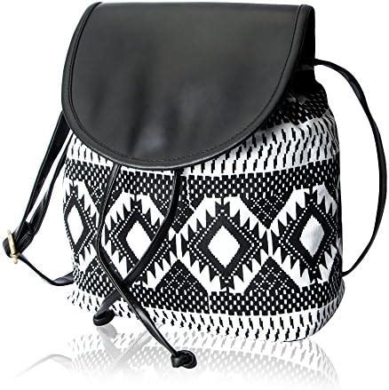 KLEIO PU Leather Jacquard Crossbody Bag for Girls (Blue) with ...