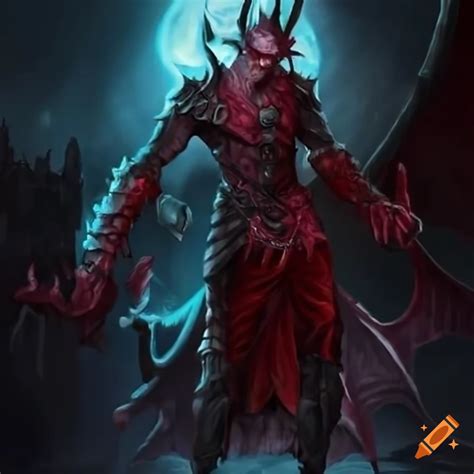 Image of a powerful vampire demon with a magic hammer on Craiyon