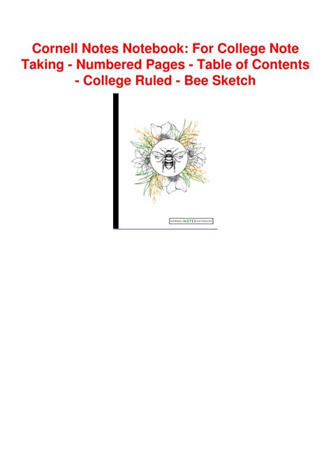 PPT - PDF/READ Cornell Notes Notebook: For College Note Taking ...