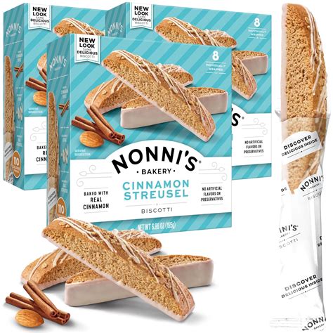 Amazon.com: Nonni's Cinnamon Streusel Biscotti Italian Cookies - 3 ...