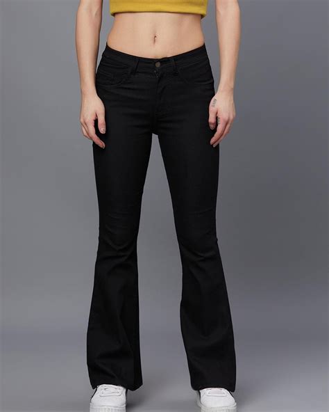 Buy Women's Black Boot Cut Jeans Online at Bewakoof