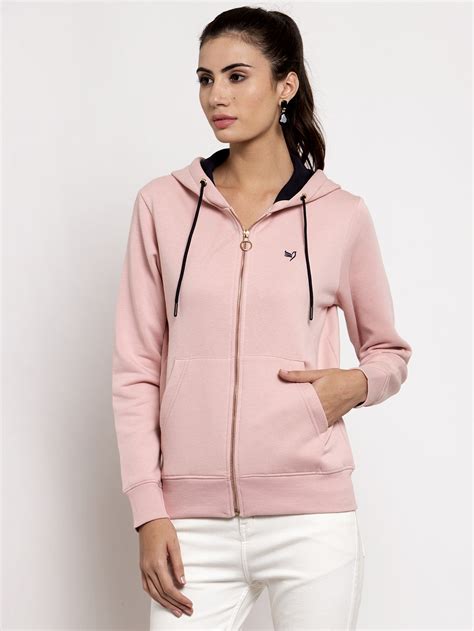Pink Solid Hooded Sweatshirt – Global Republic