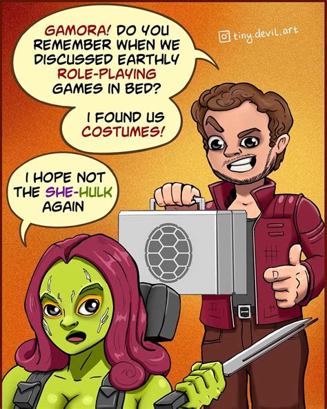 Gamora and Peter Quill playing TMNT (Tiny Devil) [Guardians of the ...
