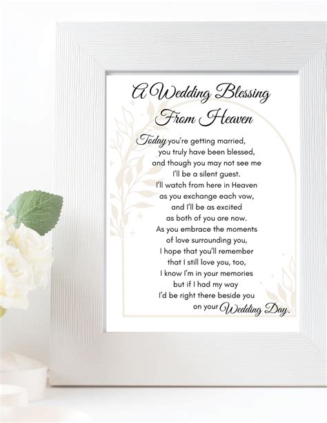 A Wedding Blessing From Heaven-memorial Poem-father Daughter-mother Son ...