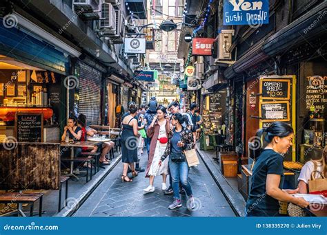 Street View of Centre Place an Iconic Pedestrian Laneway with Cafe and ...
