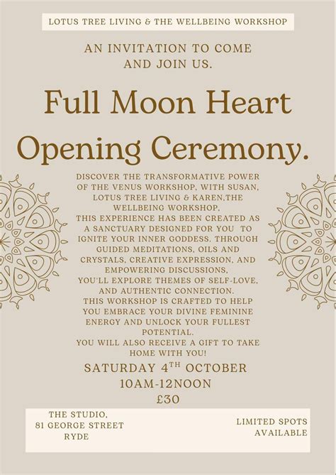 Full Moon Heart Opening Ceremony , Ryde chiropractic clinic , po33 2jf ...