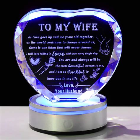 Amazon.com: Romantic Gifts for Wife from Husband with Colorful Led Base ...