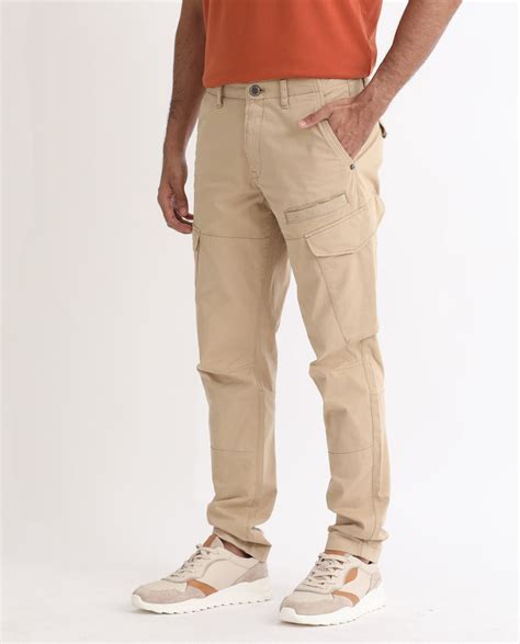 Rare Rabbit Men's Cidar Beige Mid-Rise Regular Fit Cargo Style Stretch ...