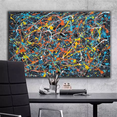 Orange canvas painting, the accountant painting L620 - LargeArtCanvas