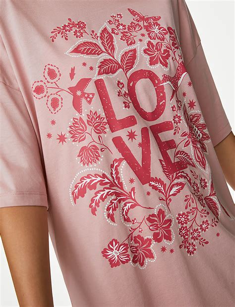 Buy Cotton Modal Love Slogan Nightdress at Marks & Spencer