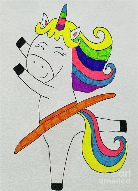 Unicorn Dancing Ballet Drawing by Irina Pokhiton - Fine Art America