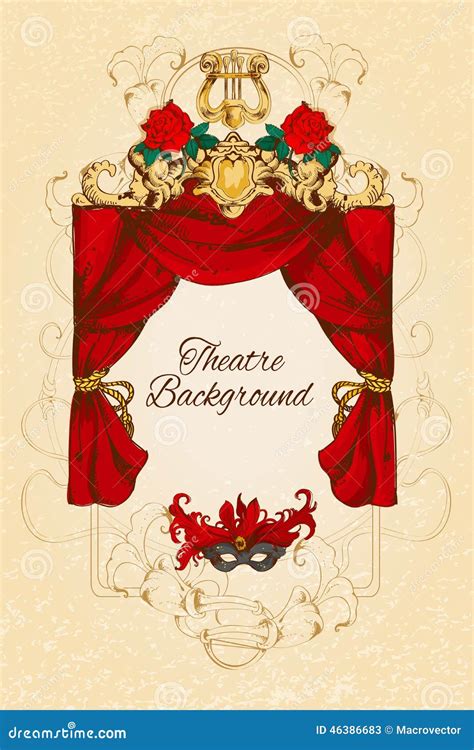 Theatre sketch background stock vector. Illustration of poster - 46386683