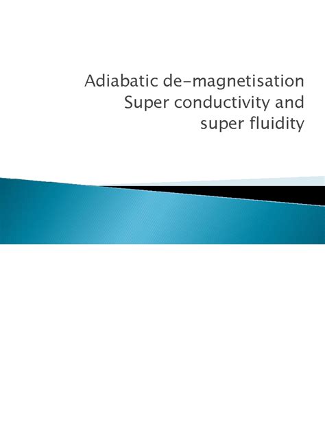 Adiabatic de-magnetisation - Thermal physics - Adiabatic de ...