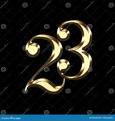 Golden Number 23 Illustration - 2023 New Year - 23 Years Old Age Stock ...