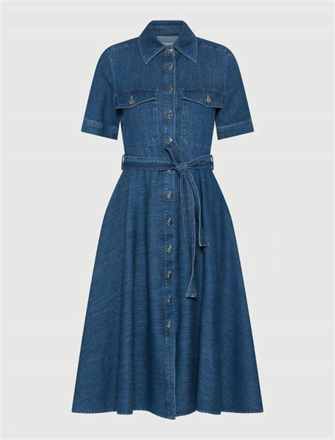 Denim shirt dress, blue jeans | Marella