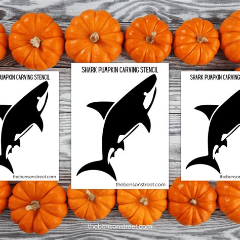 Free Printable Shark Pumpkin Stencil for Easy Carving - The Benson Street