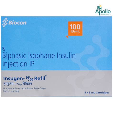 Insugen-50/50 100IU/ml Refil Injection 3 ml | Uses, Side Effects, Price ...