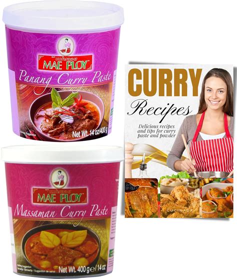 Mae Ploy Thai Massaman and Panang Curry Paste (400 g x 2) with Curry ...