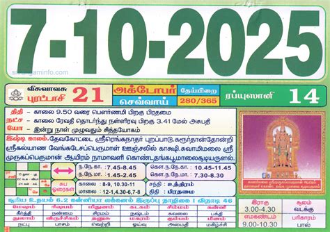 Daily Calendar Rasi Palan