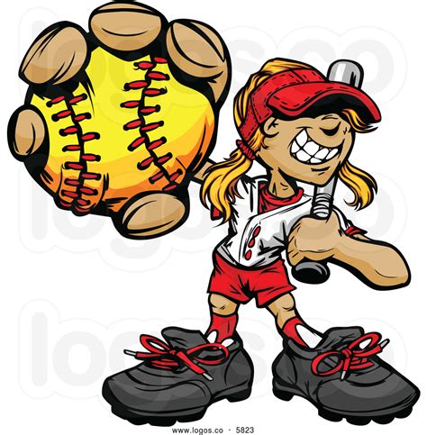 Free clipart softball girl