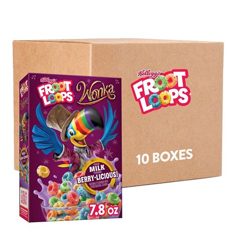 Amazon.com: Kellogg's Willy Wonka Froot Loops Cold Breakfast Cereal ...