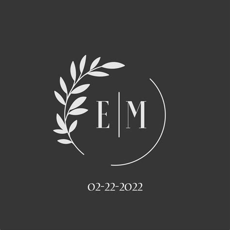 Initial letter EM wedding monogram logo design inspiration 15611523 Vector Art at Vecteezy