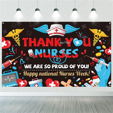 Amazon.com: Qpout Nurse Appreciation Week Banner - Thank You Nurse ...