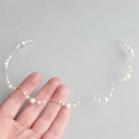 Pearl Hair Vine, Pearl Bridal Headband, Wedding Hair Piece, Pearl Hair ...
