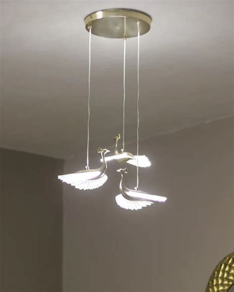 HDC 3 Light Led Acrylic Peacock Led Pendant Lamp Ceiling Light