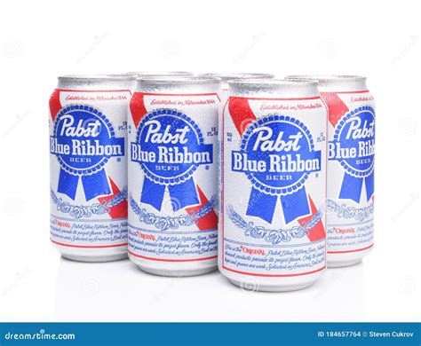 Pabst Blue Ribbon 6 Cans editorial stock image. Image of angeles ...