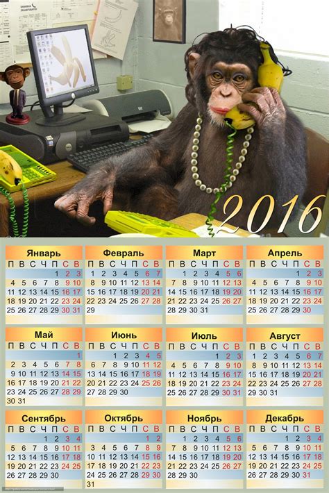 下载壁纸 秘书猴, 猴子, 猴象征2016年, 日历2016年 免费为您的桌面分辨率的壁纸 3602x5400 — 图片 №631952
