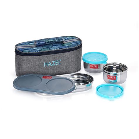 Buy HAZEL Steel Tiffin Box with Lunch Bag | Stainless Steel Tiffin ...