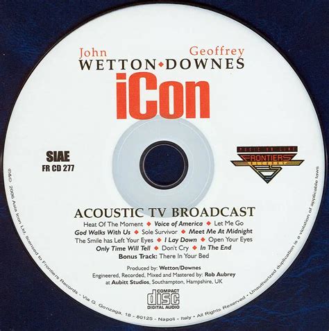John Wetton & Geoffrey Downes - Icon: Acoustic TV Broadcast (2006) CD ...