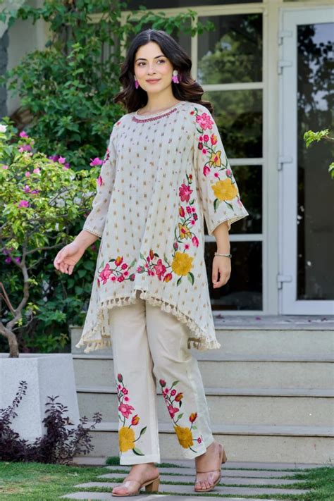 Iniya Summer Premium Floral Embroidered Co-Ord Set