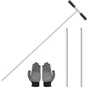 Anglekai 32-48 Inches Soil Probe Rod, Heavy Duty Metal Ground Probe Rod ...