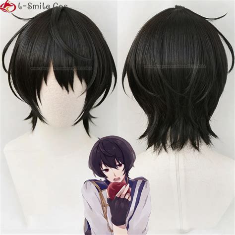 Game Sakuma Ritsu Cosplay Perücke ES Sakuma Ritsu Perücke Kurz Schwarz ...