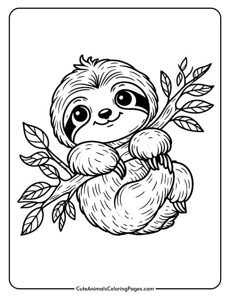 Sloth Coloring Pages: Free Printable Pages for Kids