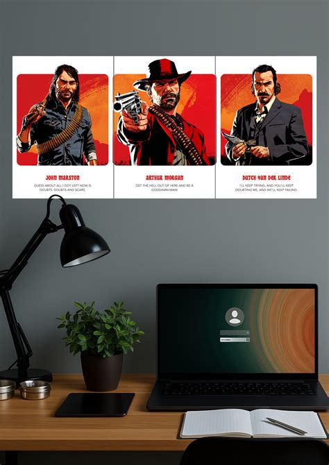 Red Dead Redemption X Trio | Gaming Set | Split Design Poster – GenZCustom
